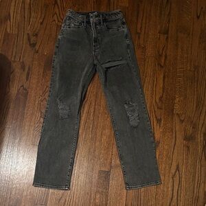 Women's Distressed Black Jeans